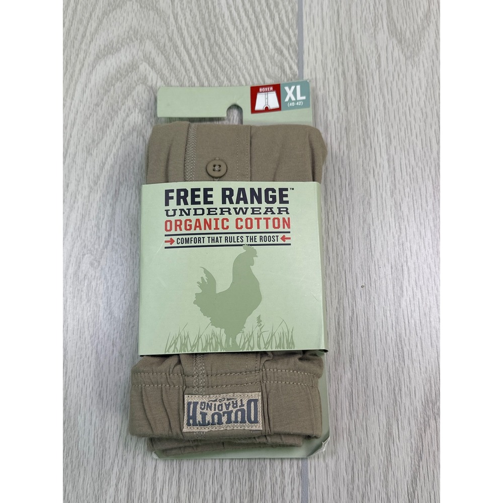 Duluth Trading Co Mens Free Range Organic Cotton Boxers XL 40-42 Pewter 11703